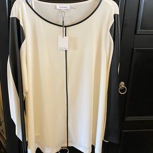 Calvin Klein Black and white blouse.